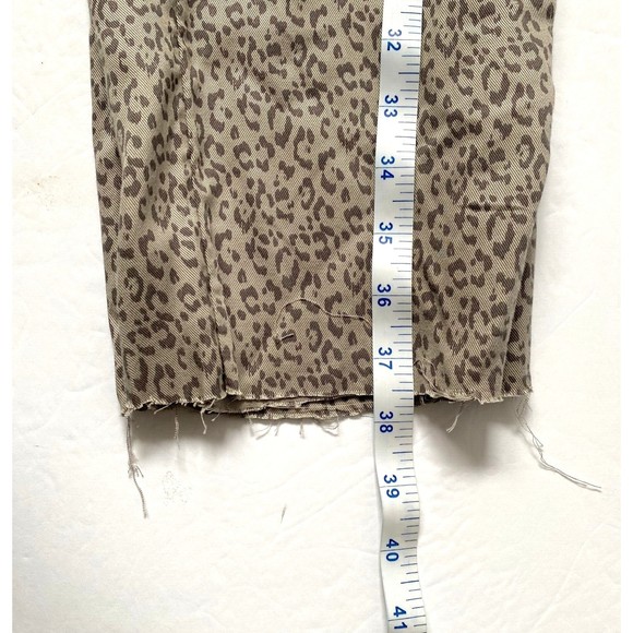Nicole Miller CUT OFF Hem Jogger Pants Medium Taupe Animal Print Lyocell READ - Picture 12 of 16